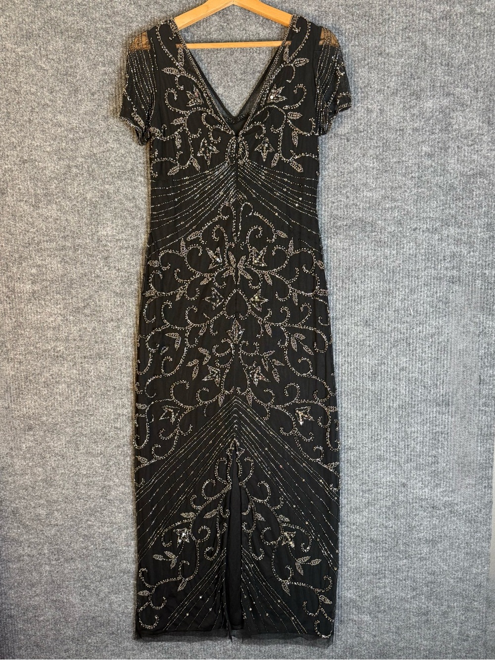 Pisarro Nights Black Maxi Dress with Mercury Beading - Picture 6 of 13